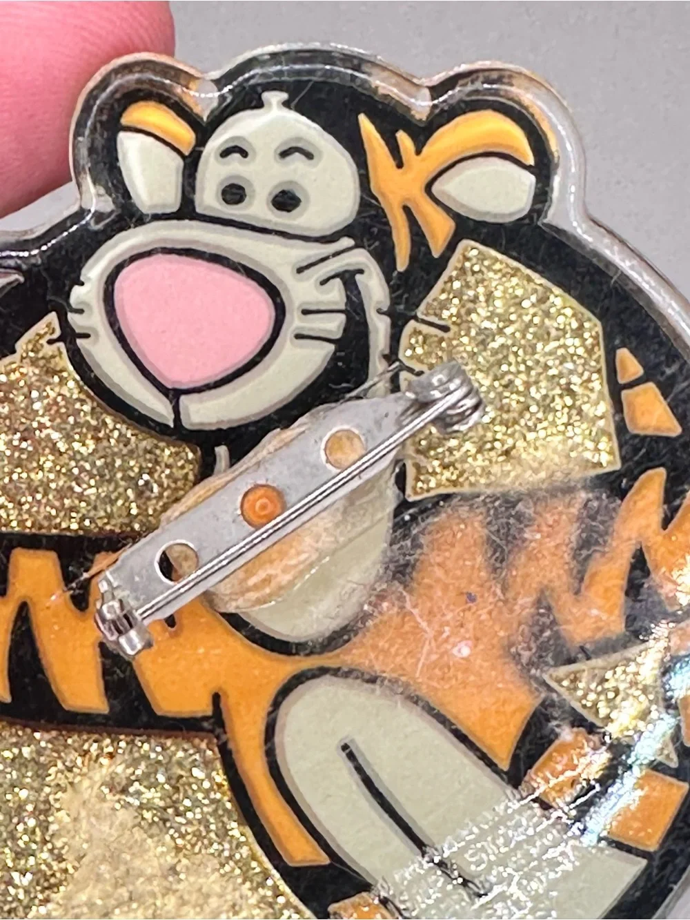 Vintage Disney Tigger Glitter Brooch Pin Brabo Group St Lucia